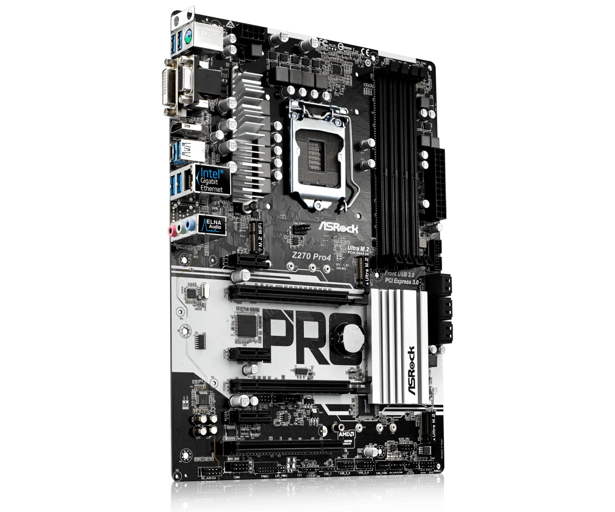 LGA 1151 Motherboard ASRock Z270 PRO4 Motherboard Intel Z270 Z270M DDR4 64GB PCI-E 3.0 USB3.1 ATX For 7th/6th Gen Core cpus