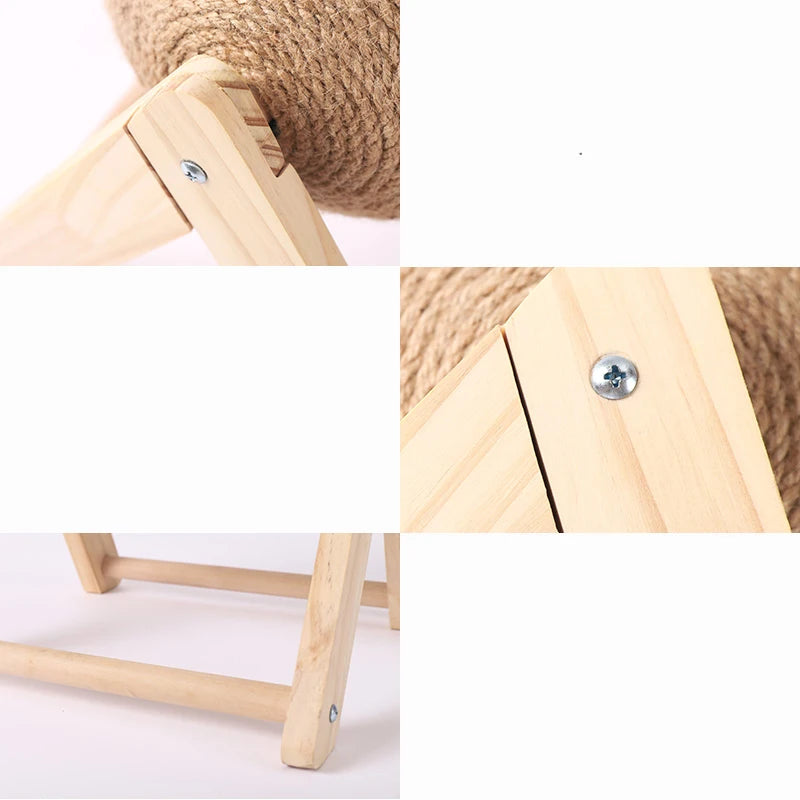 Chat Scratching Ball Wood Stand Pet Furniture Sisal Corde Balle Jouet Chaton Escalade Grattoir Broyage Pattes Grattoir Jouets Pour Chats