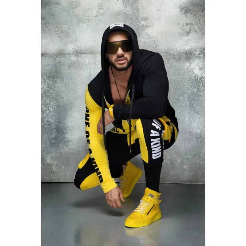 ZOGAA Hip Hop Hommes Cool Hoodies Set 2 Pièces Survêtement Veste À Capuche Et Pantalon Jogging Costume Survêtements