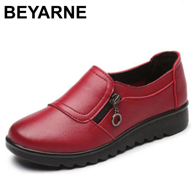 BEYARNE nouvelle arrivée femmes appartements mode ballerines en cuir véritable chaussures femme mocassins slip-on chaussures sapatos femininos