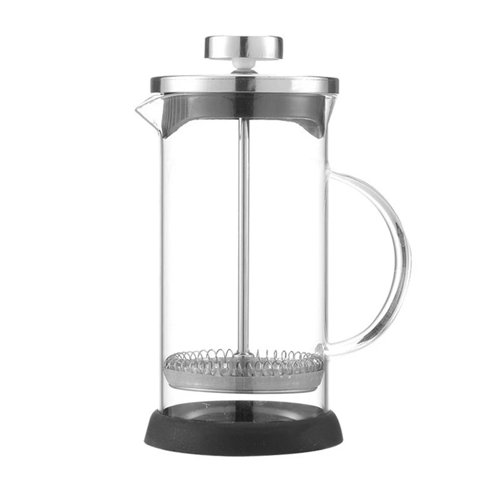 Pot de presse française en verre Filtre en acier inoxydable Maille Cafetière Multifonctionnel Poinçon À La Main Pot Accessoires De Café