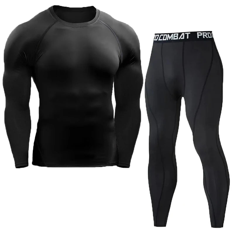 Hommes Compression Set Hommes Vêtements De Sport Gym Fitness Costumes Entraînement Jogging Sport Collants Vêtements Rashguard Course Survêtement Hommes