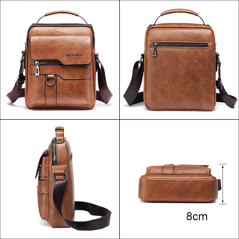 WEIXIER Hommes Sac À Bandoulière Sacs À Bandoulière Sacs À Main Vintage Hommes Sacs À Main Grande Capacité En Cuir PU Pour Homme Sacs De Messager Sac Fourre-tout