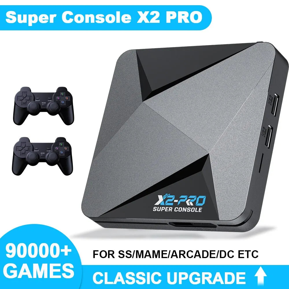 KINHANK Retro Console de jeu vidéo Super Console X2 Pro avec 90000 jeux vidéo pour PS1 / DC / MAME / SS avec Gamepad Kid Gift Game Box