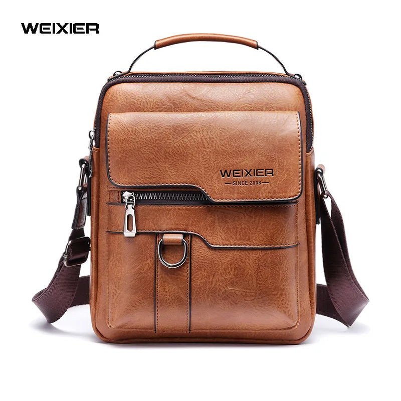 WEIXIER Hommes Sac À Bandoulière Sacs À Bandoulière Sacs À Main Vintage Hommes Sacs À Main Grande Capacité En Cuir PU Pour Homme Sacs De Messager Sac Fourre-tout