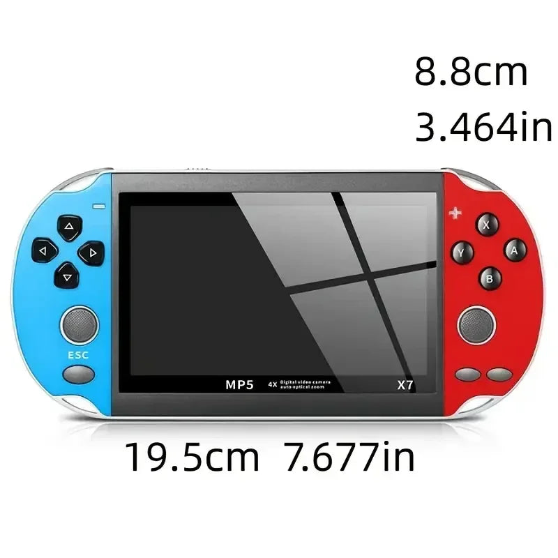 X7 Console de jeu portable 4.3 pouces HD Écran Portable Audio Vidéo Lecteur Classique Jouer Jeux Gratuits Construits