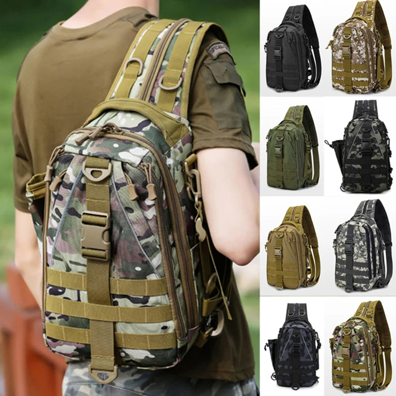 Sac à bandoulière tactique militaire pour hommes Armée Sac à bandoulière Sac de poitrine Sac à bandoulière Trekking Escalade Sac à bandoulière pour homme