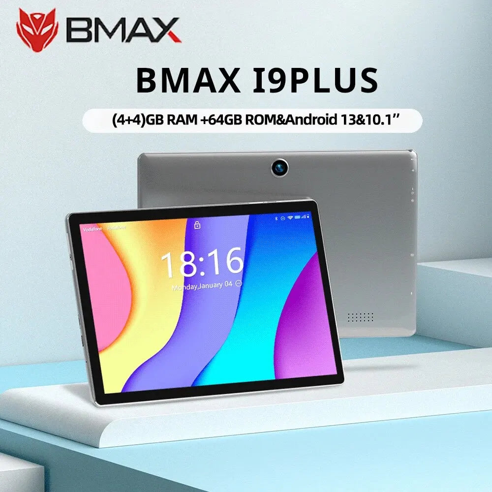 BMAX Enfants Tablette I9 Plus Android 13 GPU G522EE 8 Go RAM 64 Go ROM 10,1 pouces Allwinner RK3562 Quad Core Port Tablettes PC WIFI 6