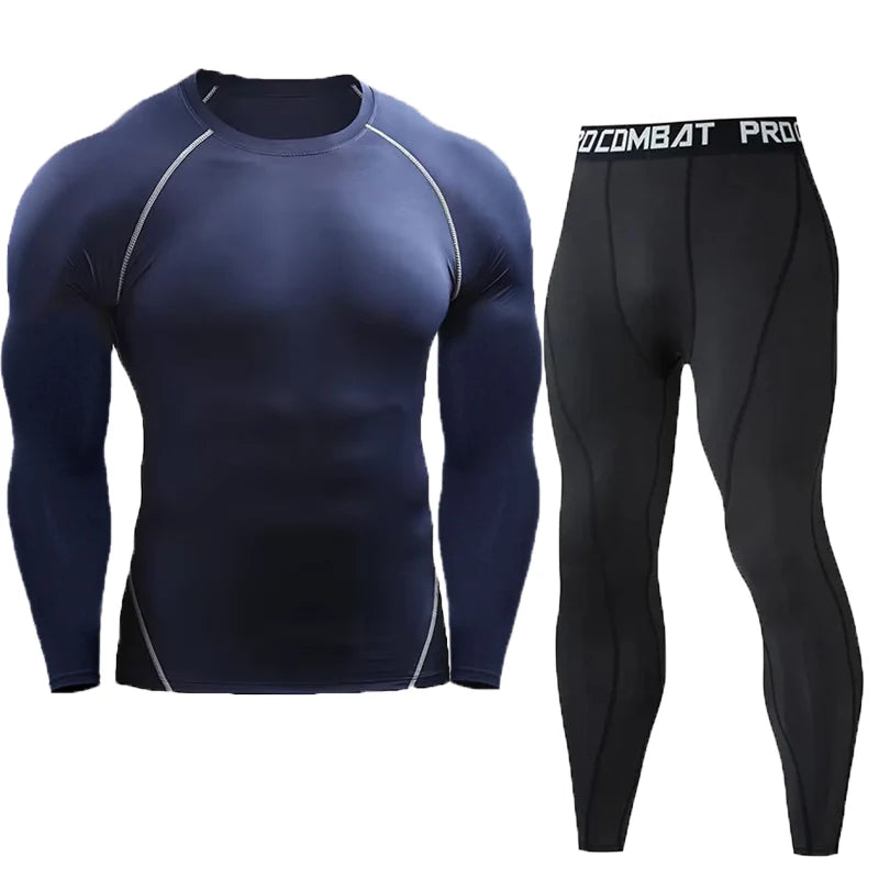 Hommes Compression Set Hommes Vêtements De Sport Gym Fitness Costumes Entraînement Jogging Sport Collants Vêtements Rashguard Course Survêtement Hommes