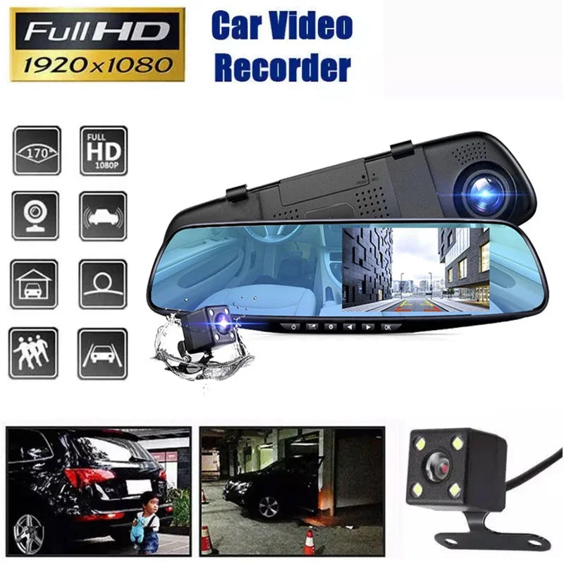 2024 Dash Cam Car DVR 24H HD 1080P Dash Camera Enregistreur vidéo à double objectif 1080PCycle Dashcam Mirror Driving Recorder