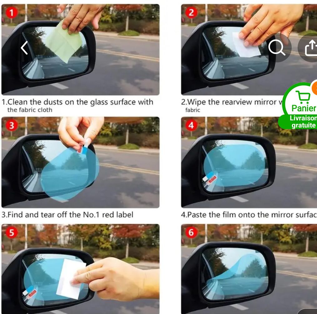 Film transparent anti-pluie pour voiture, envoi gratuit et rapide 2/4j