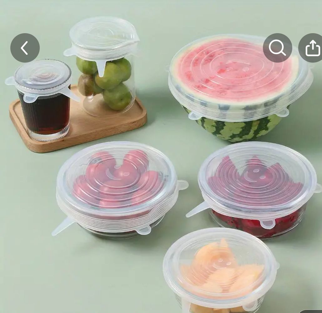 6 pièces, couvercles élastiques en silicone, envoi gratuit et rapide 2/4j.