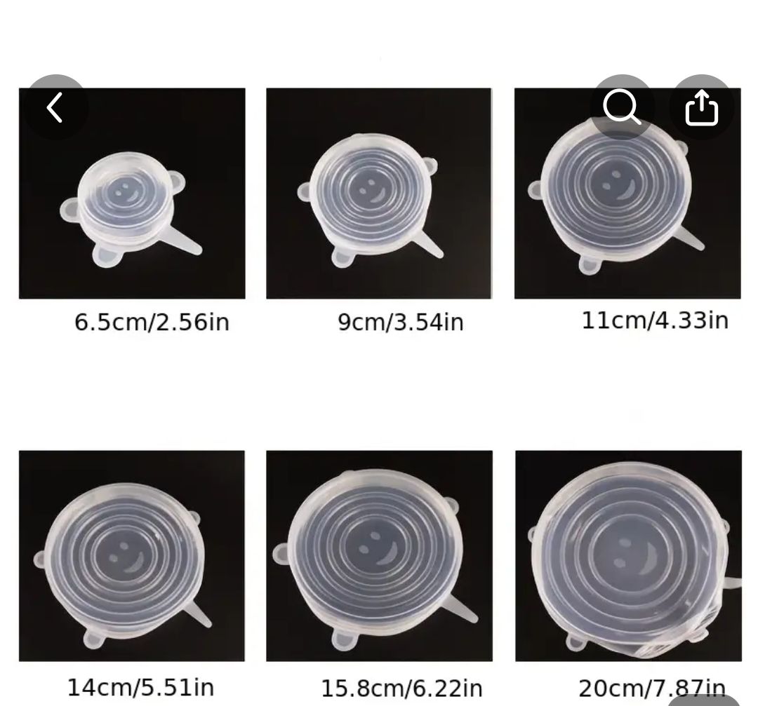 6 pièces, couvercles élastiques en silicone, envoi gratuit et rapide 2/4j.