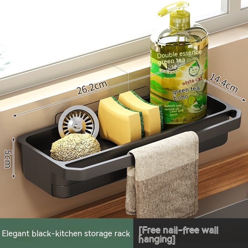 Rag Drain Rack Kitchen Sink Storage Shelf